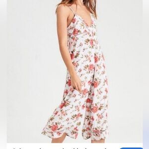 American Eagle Outfitters Floral Jumpsuit - White and Pink